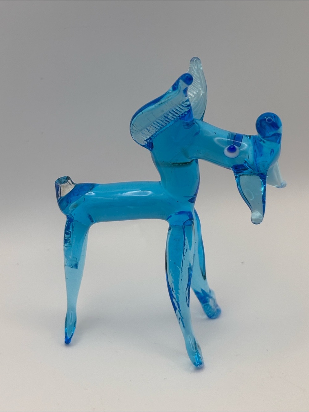 Vintage Hand-Blown Glass Miniature Figurine, Animal Shaped Decorative Art Glass